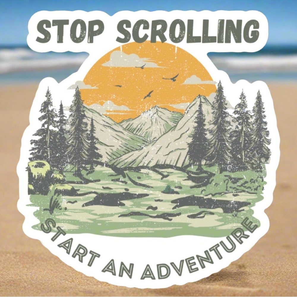 HONEY‎ AND ROSES Vinyl Sticker, “Stop Scrolling” Weatherproof, 3”, New Design! - Picture 3 of 10